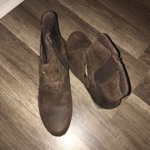 Brown clog boots